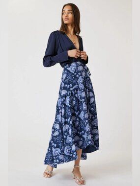 Anthropologie Hutch Printed Wrap Maxi Skirt Sz XS